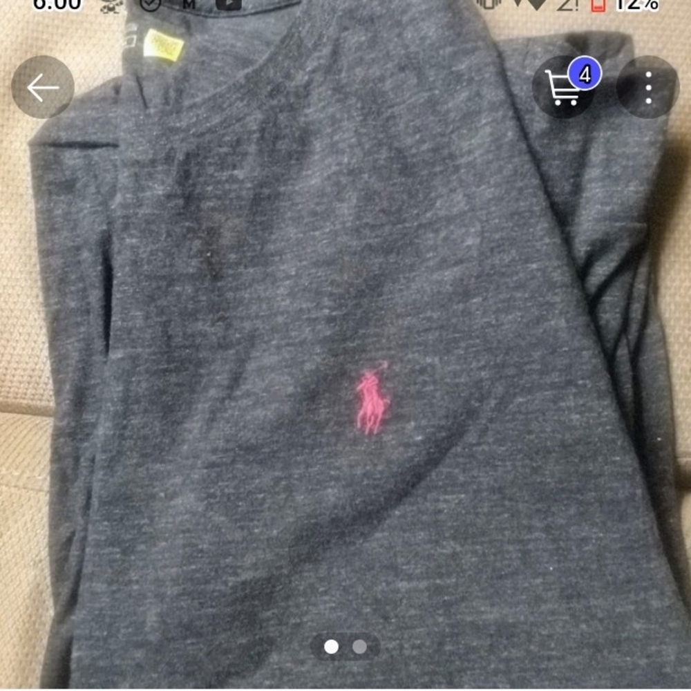 Gray Polo Shirt with Burgungy Logo Longsleeve